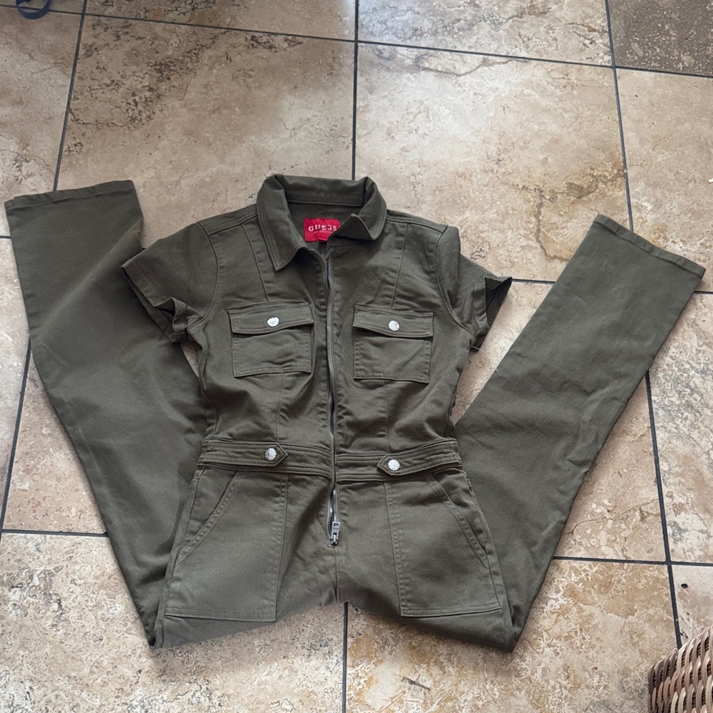 Guess Olive Green Utility Jumpsuit S